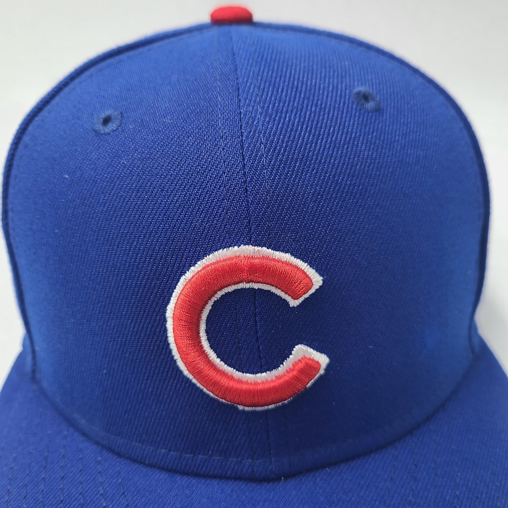 Chicago Cubs Hat Fitted 7 1/4 New Era 59Fifty Blue Red MLB Baseball Logo Men - Picture 4 of 11